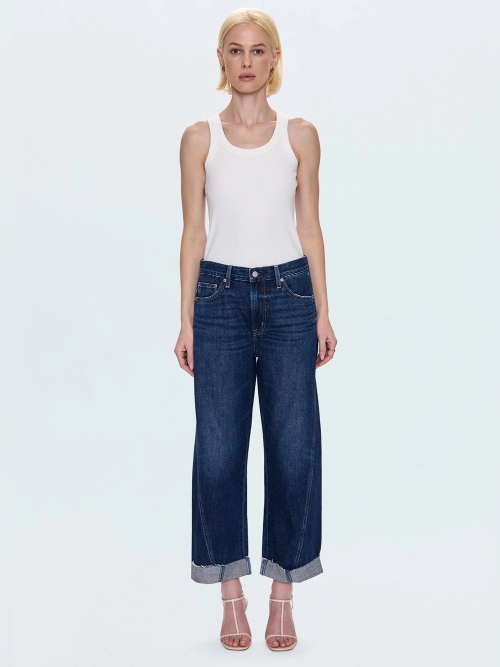 Pistola Kacey Cuffed High Waist Boyfriend Jeans In Cultivate Size 31